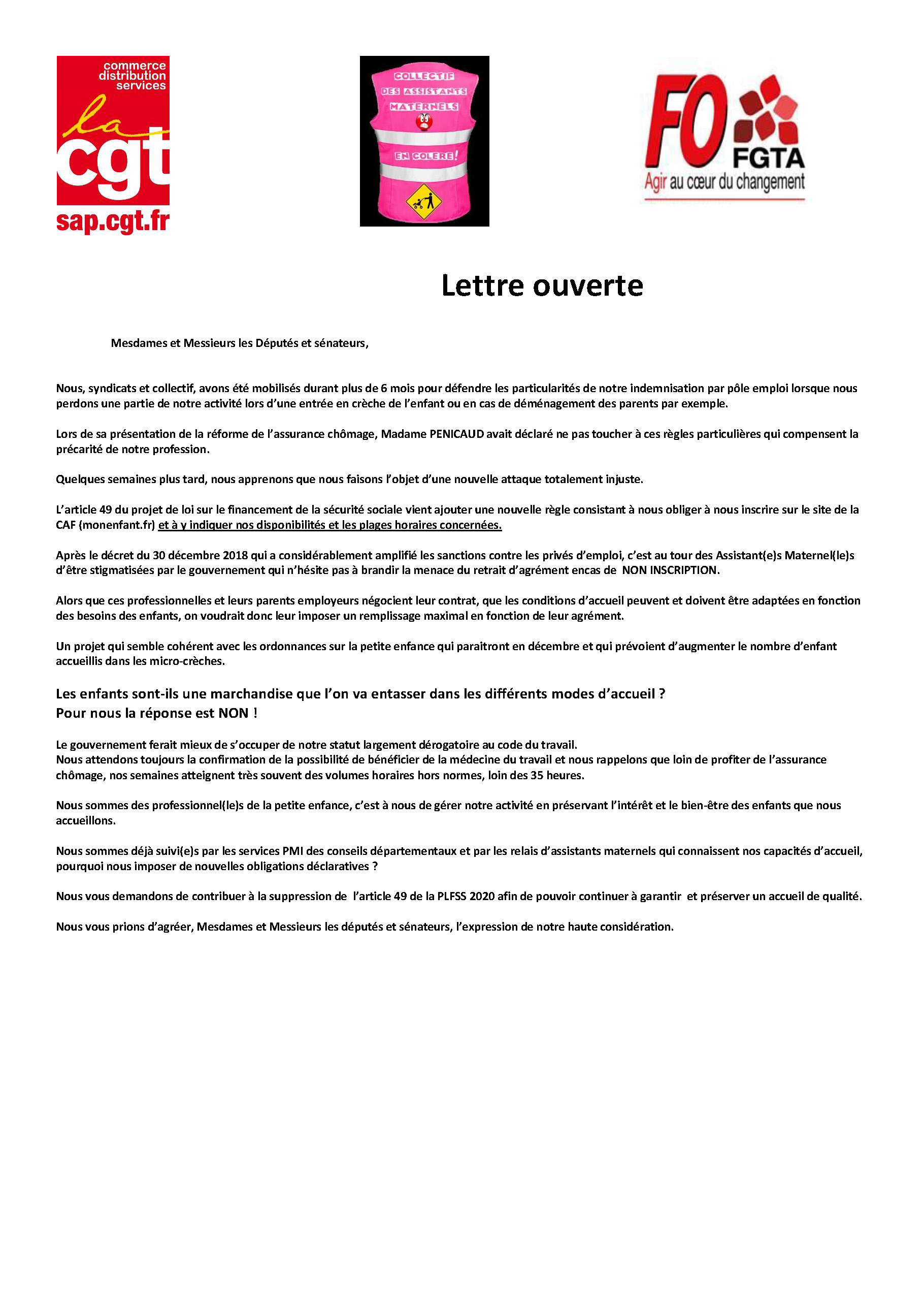 Sortir D Un Coup En 6 Lettres Lettre ouverte aux députés et sénateurs pour le refus du flicage des
